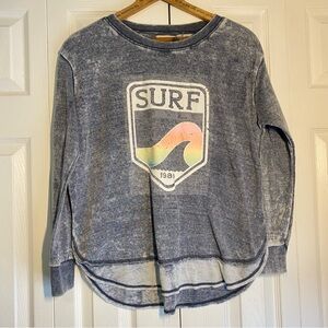 Surf Style Crewneck Sweatshirt Soft Oversized Medium